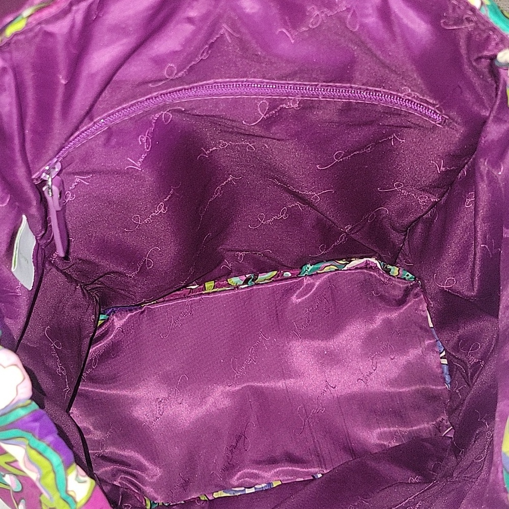 Vera Bradley Heather Purple Paisley Floral Quilted Nylon Backpack - Picture 11 of 12